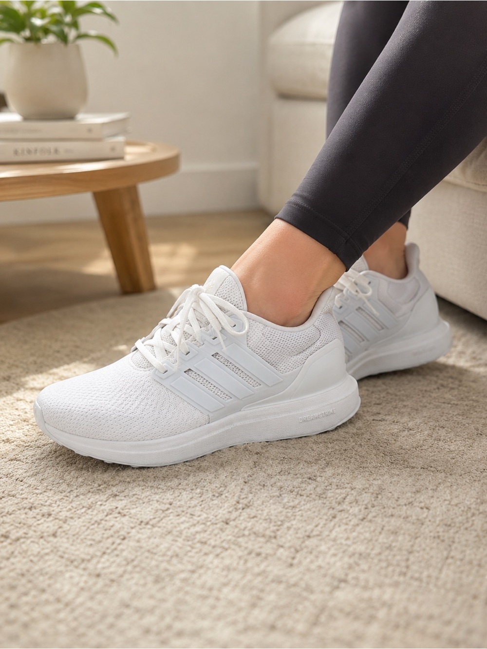 Cloud White Minimalist Running Sneakers | Clean Girl Activewear Aesthetic